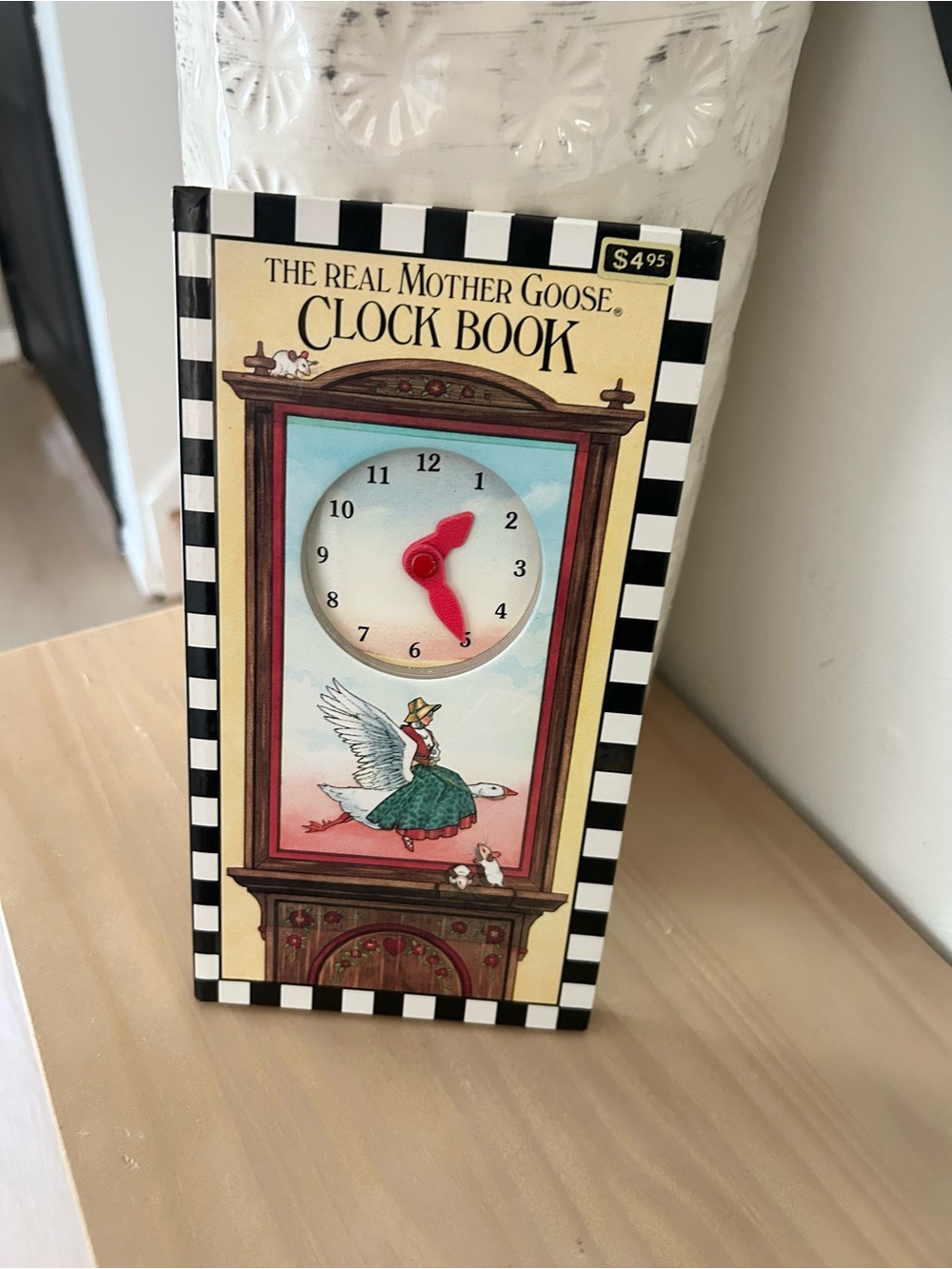 Vintage 1984 Real Mother Goose Clock Book Interactive Hardcover Kids Book